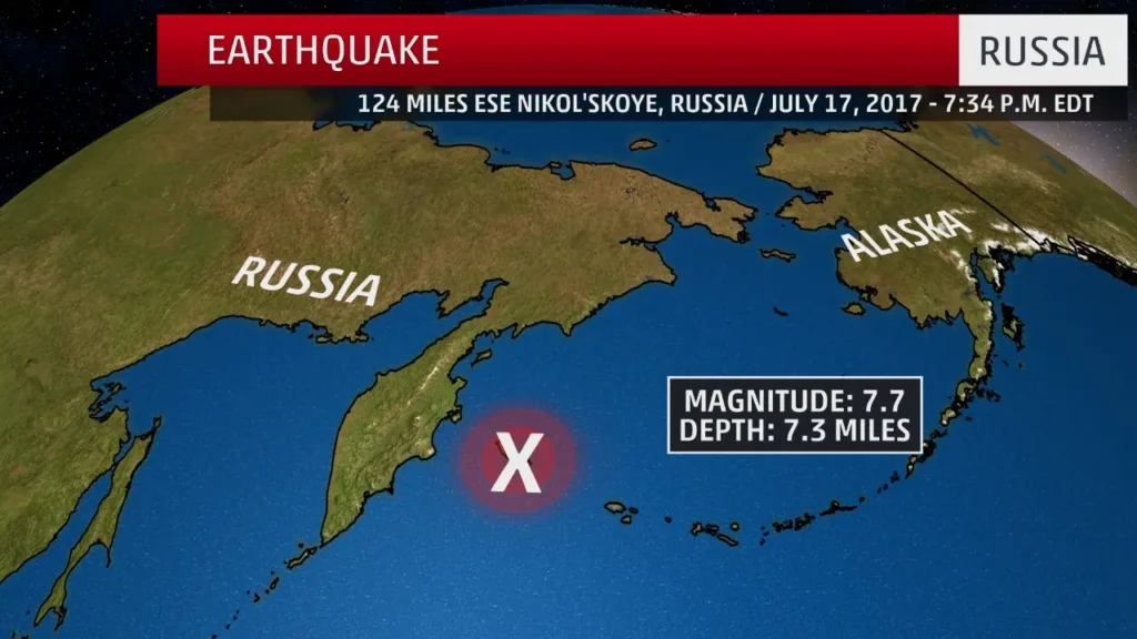 russia earthquake map update 2025