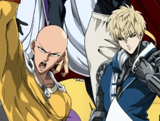 Official teaser image for One Punch Man Season 3 featuring Garou and Saitama