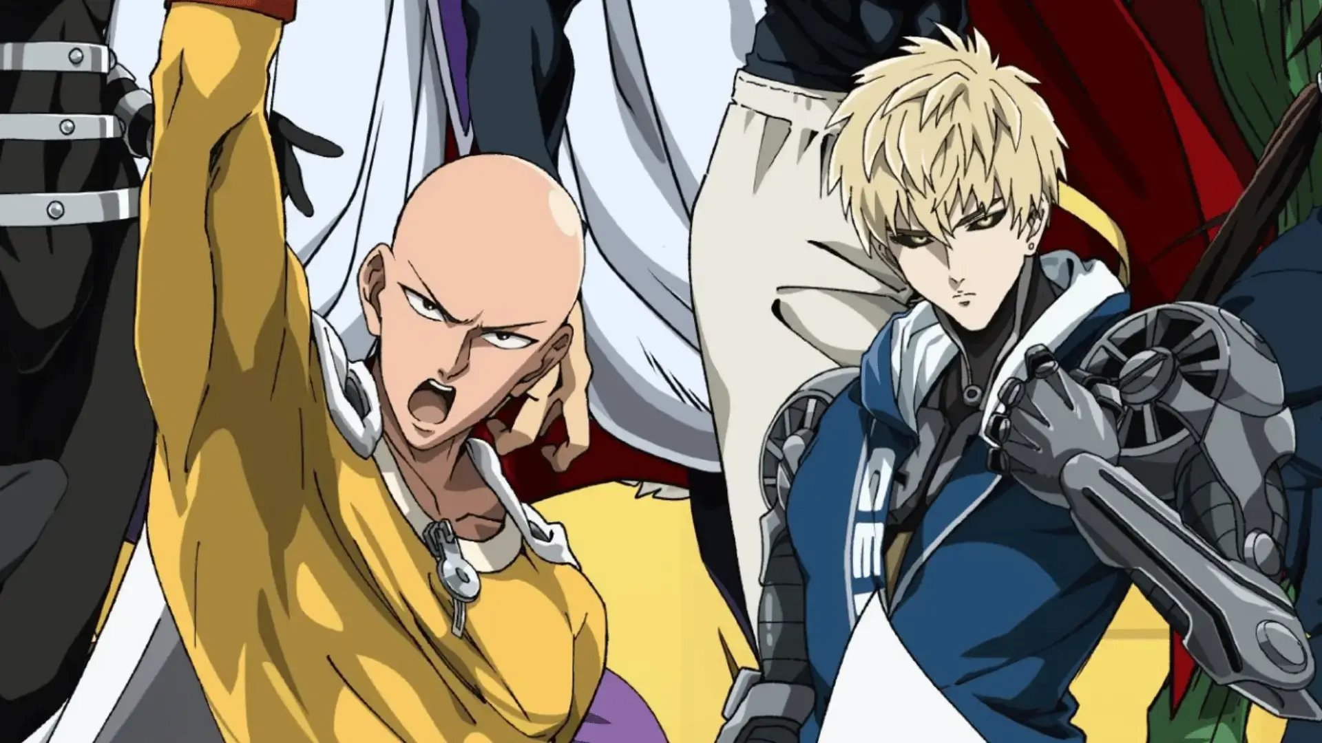 Official teaser image for One Punch Man Season 3 featuring Garou and Saitama